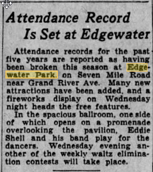 Edgewater Park - Place Was Doing Well In 1934